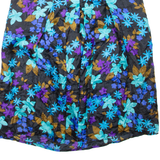 Womens Pleated Skirt Black Knee Length Floral M