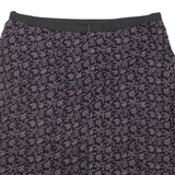 Womens Flare Skirt Black Knee Length Floral 2XL