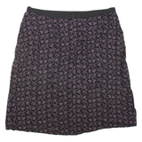 Womens Flare Skirt Black Knee Length Floral 2XL