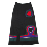 Womens A-Line Skirt Black Long S