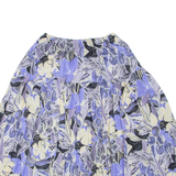 Womens Flare Skirt Purple Midi Floral M