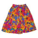 Womens Pleated Skirt Orange Midi Floral M