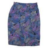 Womens Straight Skirt Blue Knee Length Floral M