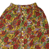 Womens Flare Skirt Red Midi Floral L