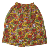 Womens Flare Skirt Red Midi Floral L