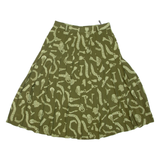 Womens Pleated Skirt Green Midi M