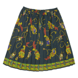 Womens Pleated Skirt Grey Knee Length Crazy Pattern XL