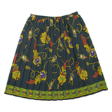 Womens Pleated Skirt Grey Knee Length Crazy Pattern XL