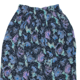 Womens Flare Skirt Blue Midi Floral M