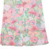 Womens Pleated Skirt Pink Midi Floral M