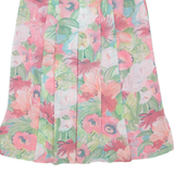 Womens Pleated Skirt Pink Midi Floral M
