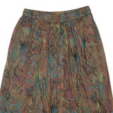 Womens Pleated Skirt Brown Midi Viscose M