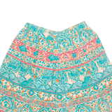 TAN JAY Womens Chino Shorts Blue 90s Crazy Pattern M W28