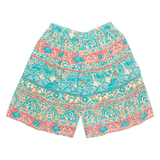 TAN JAY Womens Chino Shorts Blue 90s Crazy Pattern M W28