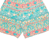 TAN JAY Womens Chino Shorts Blue 90s Crazy Pattern M W28
