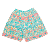 TAN JAY Womens Chino Shorts Blue 90s Crazy Pattern M W28