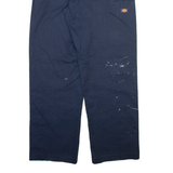 DICKIES Mens Trousers Blue Regular Straight W34 L31