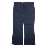 DICKIES Womens Trousers Blue Slim Bootcut W40 L31
