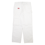 DICKIES Carpenter Mens Trousers White Regular Straight W30 L30