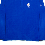 POLO RALPH LAUREN Ryder Cup Mens Fleece Blue Button Neck Tight Knit 2XL