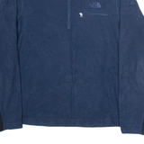 THE NORTH FACE Mens Fleece Blue 1/4 Zip Tight Knit L