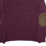 CHAPS Mens Jumper Maroon Button Neck Tight Knit XL