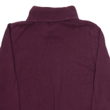 CHAPS Mens Jumper Maroon Button Neck Tight Knit XL