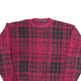 NAUTICA Mens Heavy Knit Jumper Red Check Tight Knit M