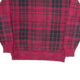 NAUTICA Mens Heavy Knit Jumper Red Check Tight Knit M