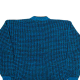 WILLOW BAY Mens Patterned Jumper Blue Check Tight Knit XL