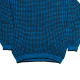 WILLOW BAY Mens Patterned Jumper Blue Check Tight Knit XL