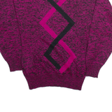 CANARD Womens Patterned Jumper Pink Geometric Tight Knit L