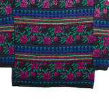 PETITES Womens Patterned Jumper Black Floral Tight Knit S