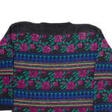 PETITES Womens Patterned Jumper Black Floral Tight Knit S