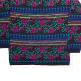 PETITES Womens Patterned Jumper Black Floral Tight Knit S