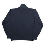 NAUTICA Mens Jumper Black 1/4 Zip Tight Knit L