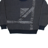 JULIO MATI Mens Patterned Jumper Black Geometric Tight Knit M