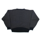 JULIO MATI Mens Patterned Jumper Black Geometric Tight Knit M