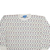 TOWNCRAFT Mens Patterned Jumper Beige Geometric Tight Knit L