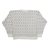 TOWNCRAFT Mens Patterned Jumper Beige Geometric Tight Knit L