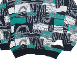 CELEBRITY CLUB Womens Patterned Jumper Grey Geometric Tight Knit L