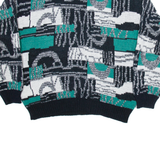 CELEBRITY CLUB Womens Patterned Jumper Grey Geometric Tight Knit L