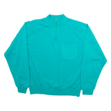 DIVERSITY Womens Jumper Green 1/4 Zip Tight Knit L