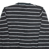 NAUTICA Womens Patterned Jumper Black Striped V-Neck Tight Knit M