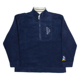 DISNEY Donald Duck Mens Fleece Blue 1/2 Zip Tight Knit M