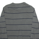 TOMMY HILFIGER Mens Patterned Jumper Grey Striped Tight Knit L