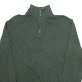 NAUTICA Mens Jumper Green 1/4 Zip Tight Knit M