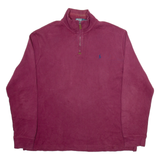 POLO RALPH LAUREN Mens Jumper Maroon 1/4 Zip Tight Knit XL