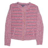 TOMMY HILFIGER Womens Cardigan Red Tight Knit M