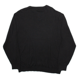 NAUTICA Womens Jumper Black V-Neck Tight Knit XL